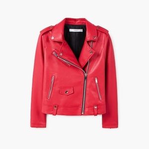 [Sold] Never Worn Mango Red Motorcycle Jacket